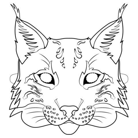 Lynx Mask Coloring Page